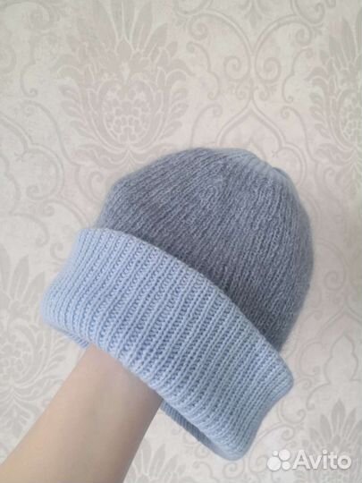 Шапка кашемир ручная работа двусторонняя новая