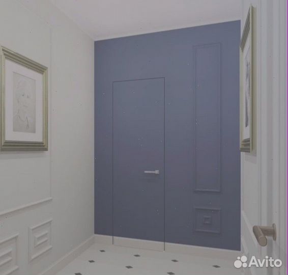 Дверь скрытая межкомнатная кромка черная 2100х800