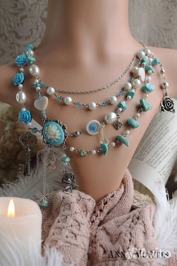 Винтажное ожерелье + заколка