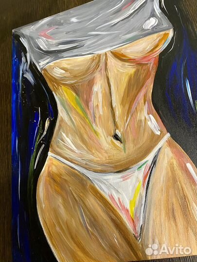 Картина девушка на холсте эротика
