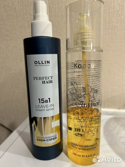 Спрей - крем Ollin, масло Kapous для волос