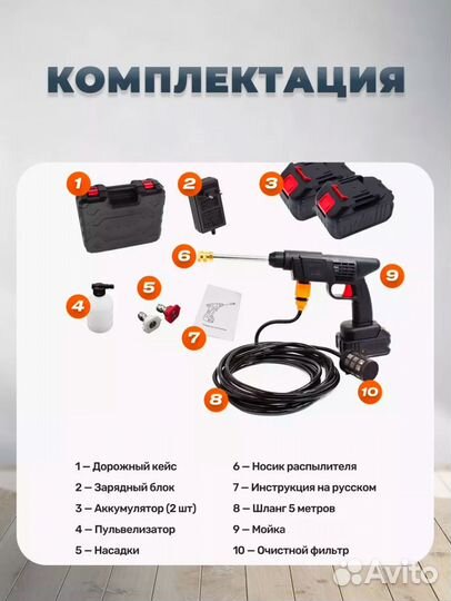 Мойка высокого давления аккумуляторная