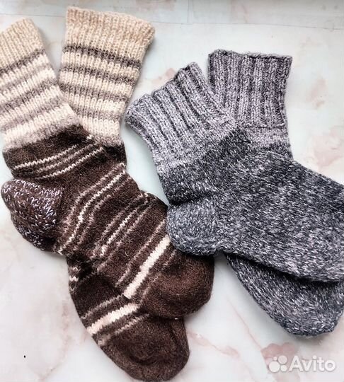Носки ручной вязки шерстяные