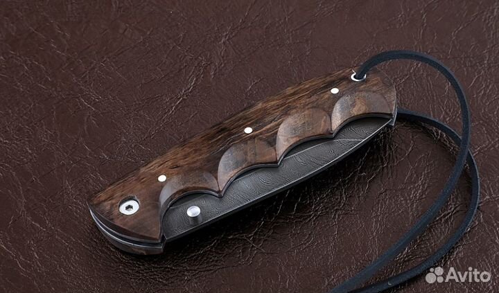 Нож складной Носорог, сталь дамаск, рукоять наклад