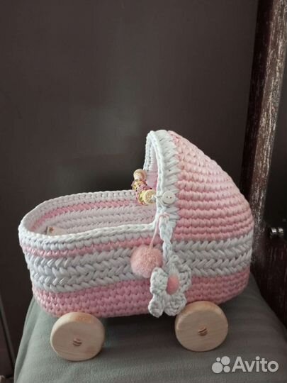 Вязаная люлька для куклы, без шасси