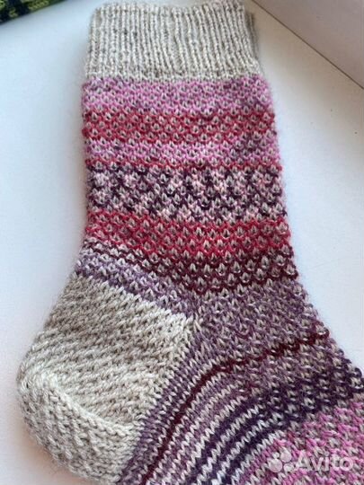Носки ручной вязки шерстяные