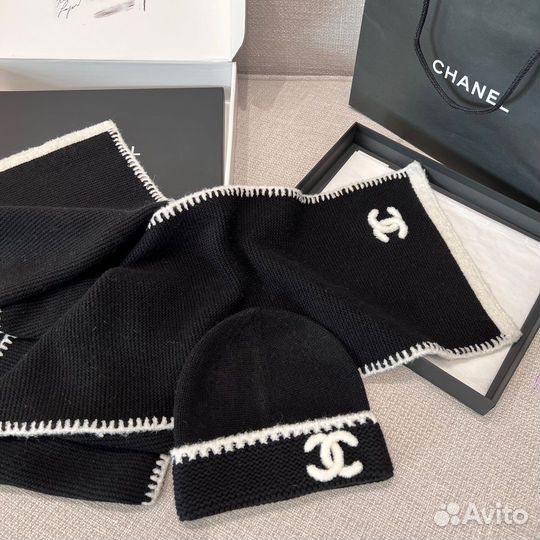 Комплект шапка и шарф Chanel