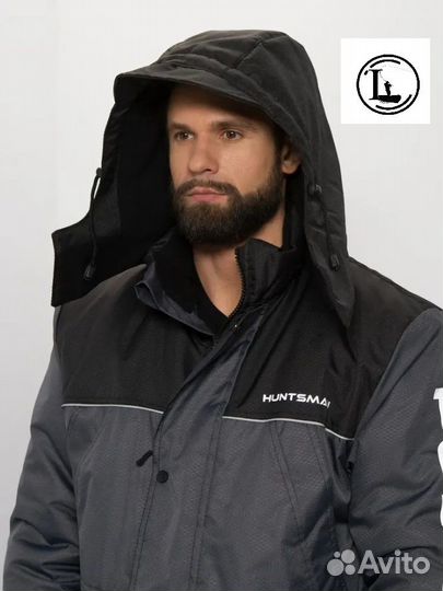 Костюм зимний huntsman Полюс серый черный