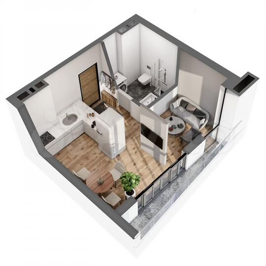 1-к. апартаменты, 28,5 м², 4/8 эт.