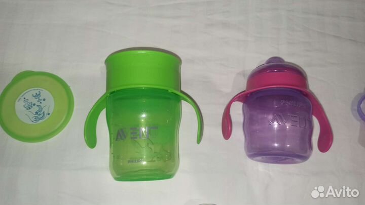 Поильник непроливайка avent с трубочкой