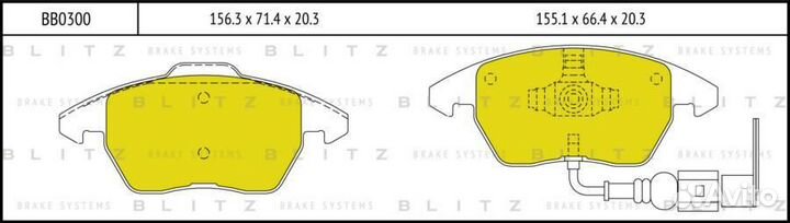 Blitz BB0300 Колодки тормозные дисковые передние