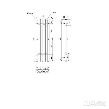 Полотенцесушитель эл. Point 180x800 белый PN20738W