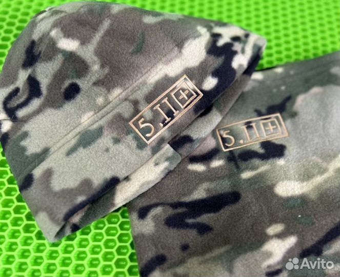Шапка шарф 5.11 мультикам. Комплект шапка и бафф