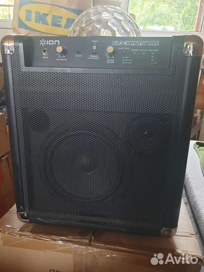Блютуз колонка мощная комбик ION block party live