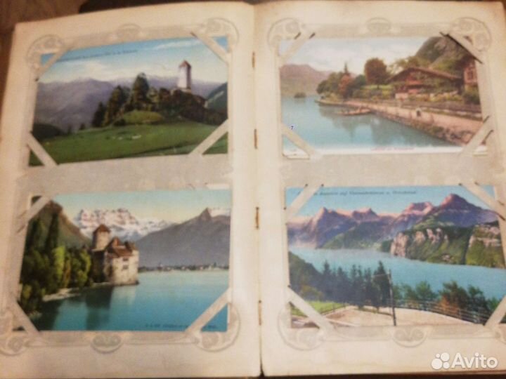 Открытки антикварные в альбоме