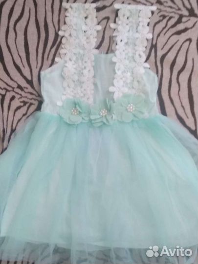 Платье для девочки нарядное,бирюзовое р-р104-110