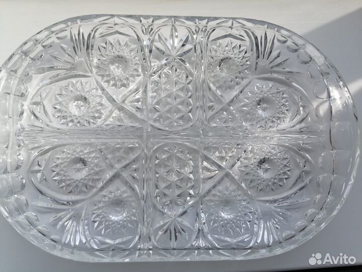 Менажница 4-х секционная хрустальная