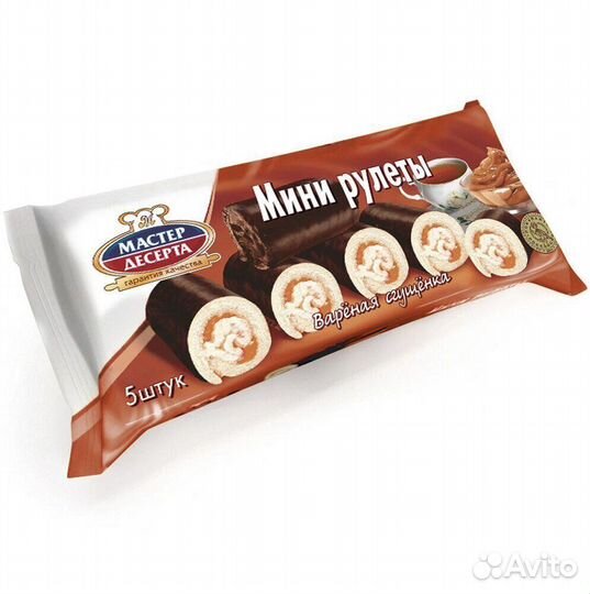 Мини-рулеты бисквитные с варёной сгущёнкой 175 г