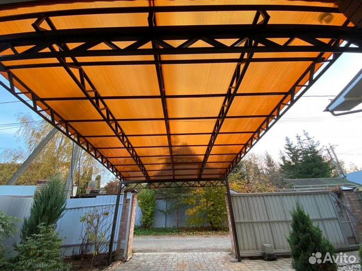 Навесы из поликарбоната для автомобиля