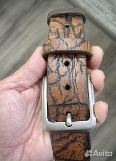 Кожаный ремень в цвете орех лофт