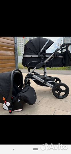 Новая коляска Luxmom 558 черный 2 в 1,3 в 1