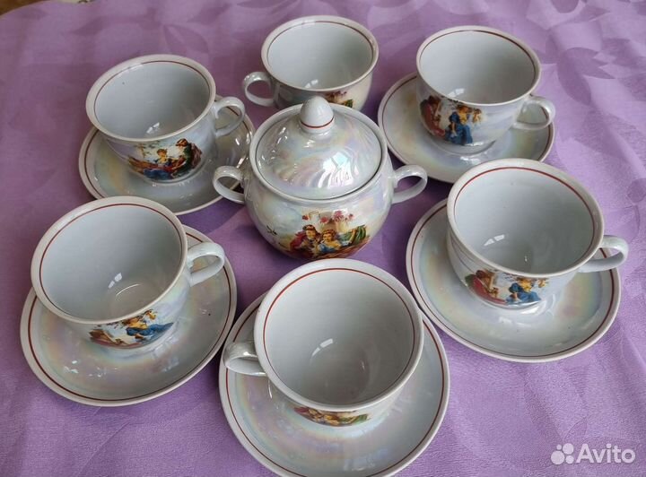 Новый чайный сервиз Полонский фарфор СССР 6 персон