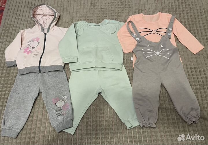 Огромный пакет одежды на девочку 74 80