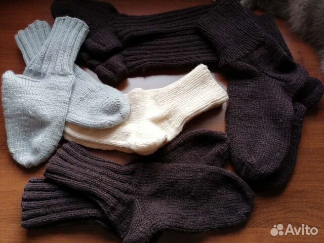 Вязанные шерстяные носки разные размеры