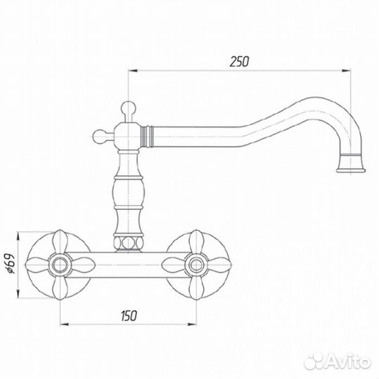 Смеситель для кухни Migliore Princeton plus 18278 золото