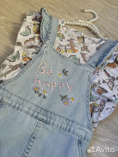 Сарафан джинсовый+футболка p. 122