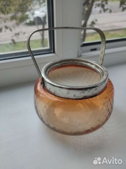 Сахарница из цветного стекла СССР