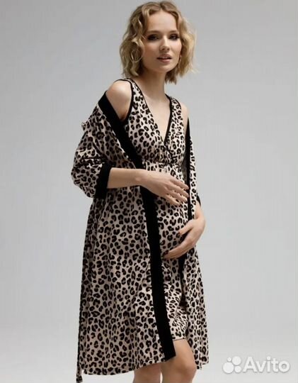 Комплект в роддом халат и сорочка