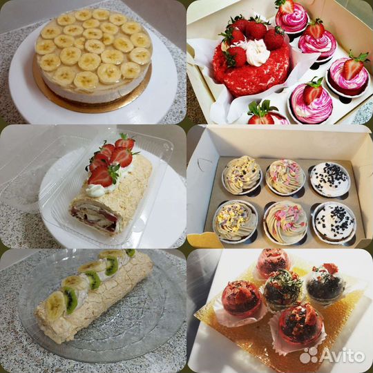Меренговый рулет/капкейки/ чизкейк