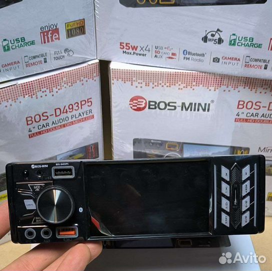 Магнитола 1Din с экраном под видеоклипы Bluetooth