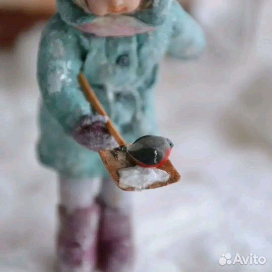 Ёлочная игрушка из ваты 