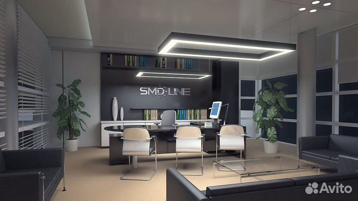 Светодиодный светильник в форме прямоугольника