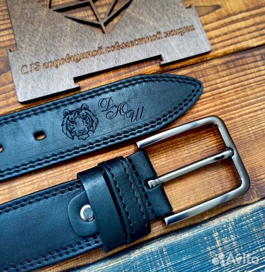 Ремень с гравировкой. Из Натуральной Кожи
