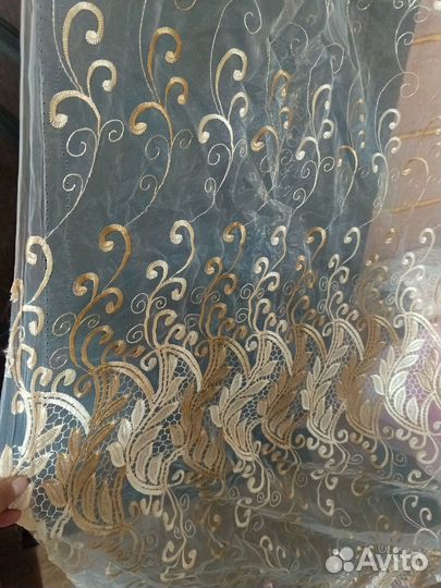 Тюль органза с вышивкой