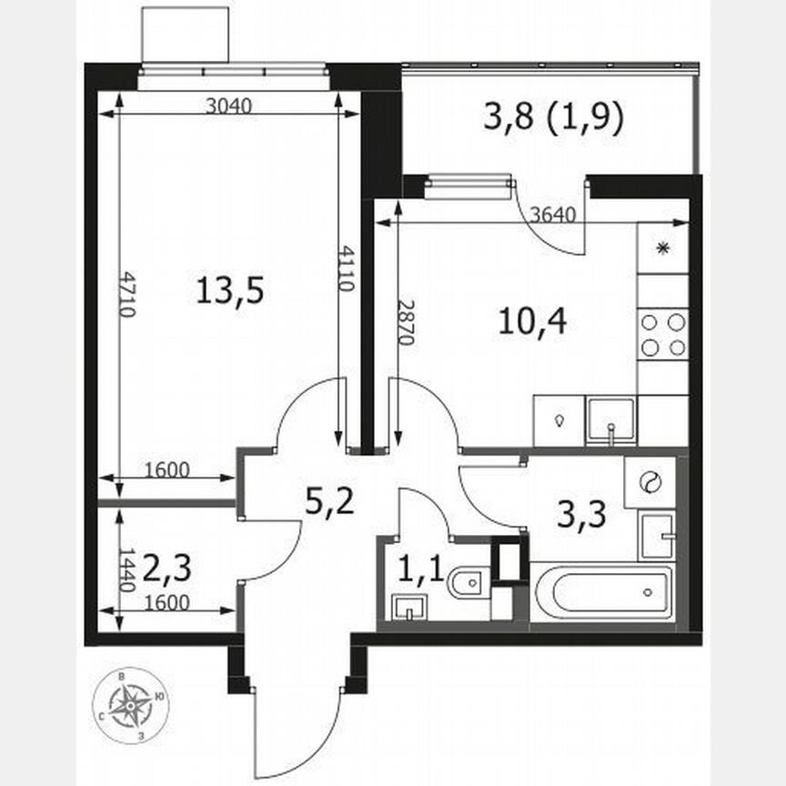1-к. квартира, 37,7 м², 15/17 эт.