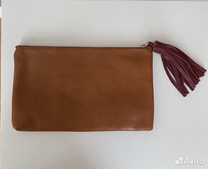 Кожаный клатч massimo dutti