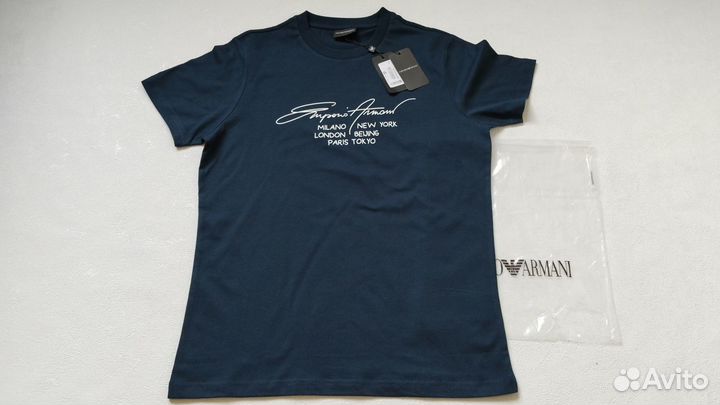 Emporio armani мужская футболка Темно-Синия
