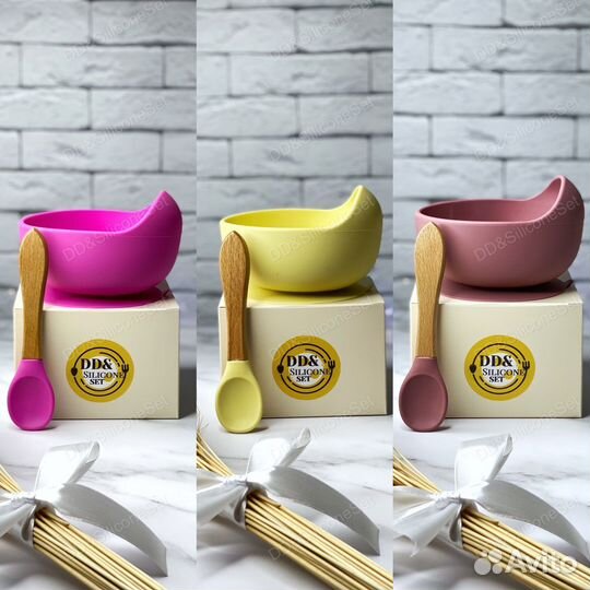 Детская посуда для кормления ложка миска нагрудник