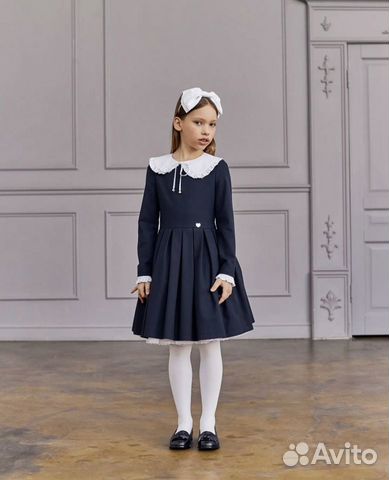 Классическое школьное платье серое и синие объявление продам