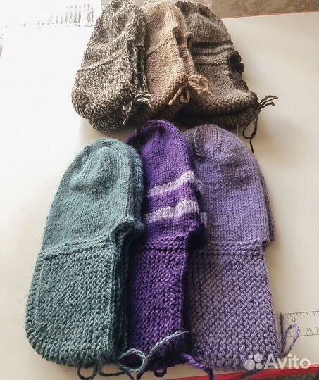 Носки шерстяные вязаные