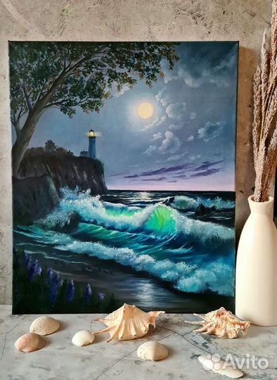 Картина маслом на холсте море пейзаж