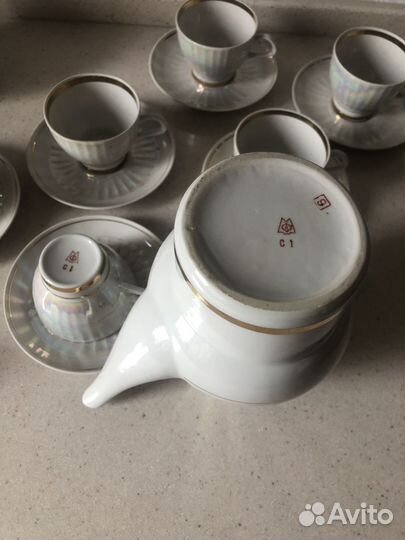 Кофейный сервиз тонкий фарфор