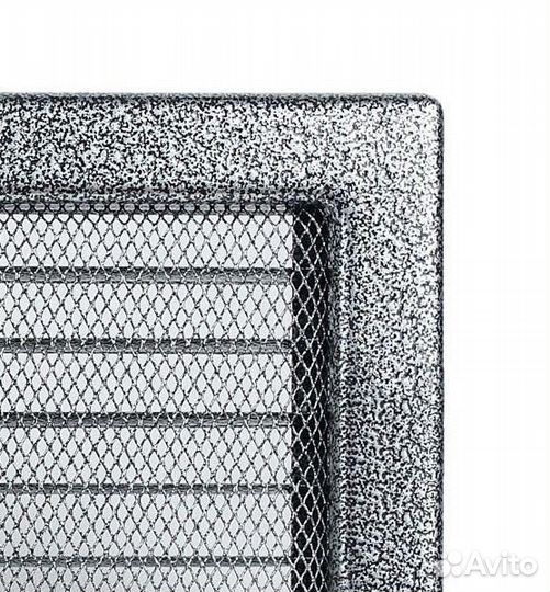 Вентиляционная решетка Kratki 17х17 черная/хром пористая с жалюзи 17CSX