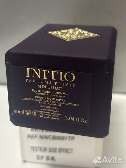 Initio side effect 90 мл оригинал тестер новый