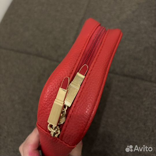 Косметичка romanovamakeup из экокожи, красная