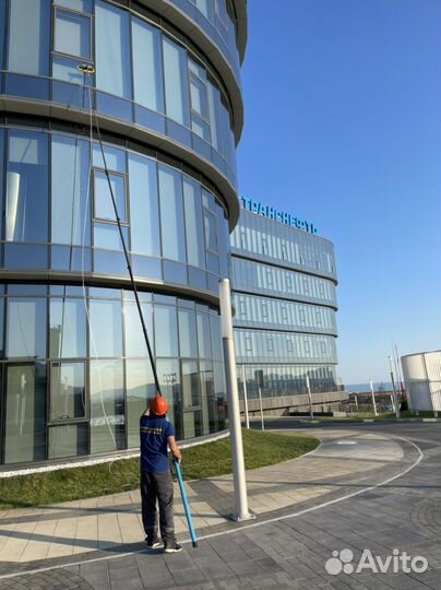 Мойка фасадов, окон, зданий, композита